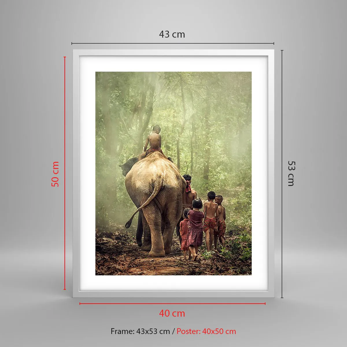 Affisch i vit ram - Nya Djungelboken - 40x50 cm