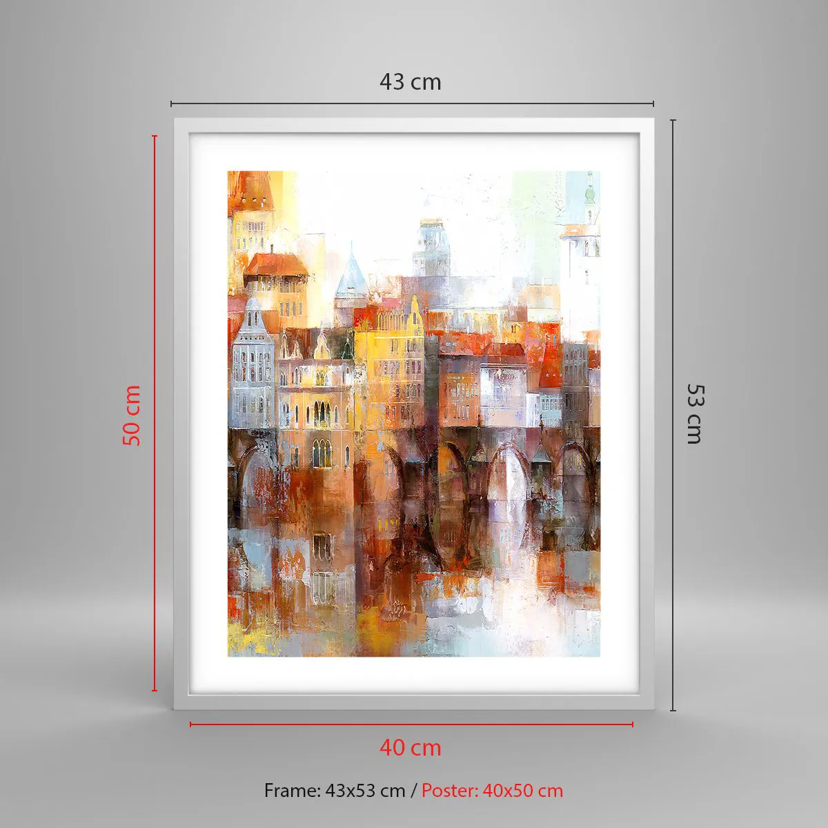 Poster in einem weißen Rahmen - Schön ist es auch unter der Brücke - 40x50 cm