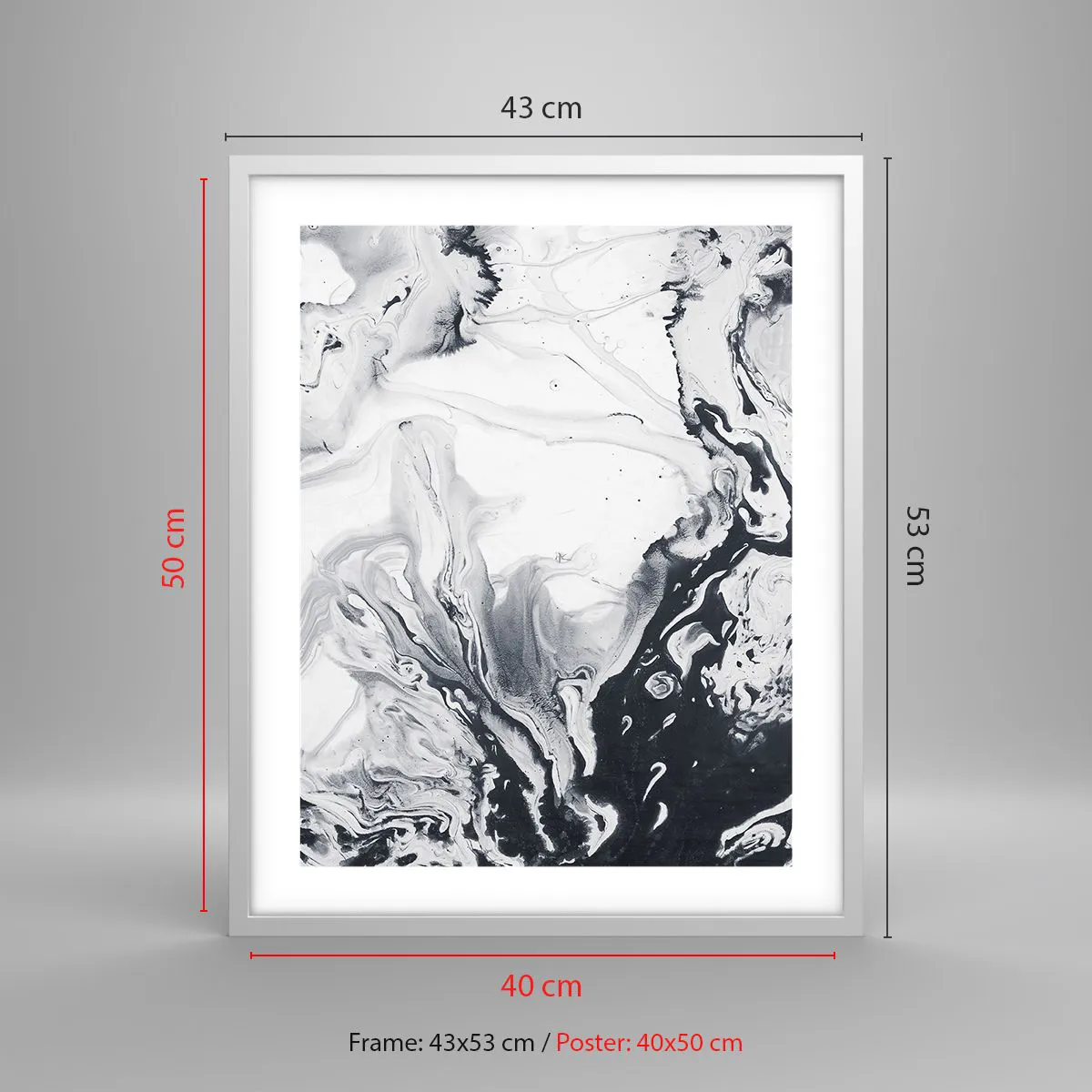 Poster in een witte lijst - Het binnenste van de aarde - 40x50 cm