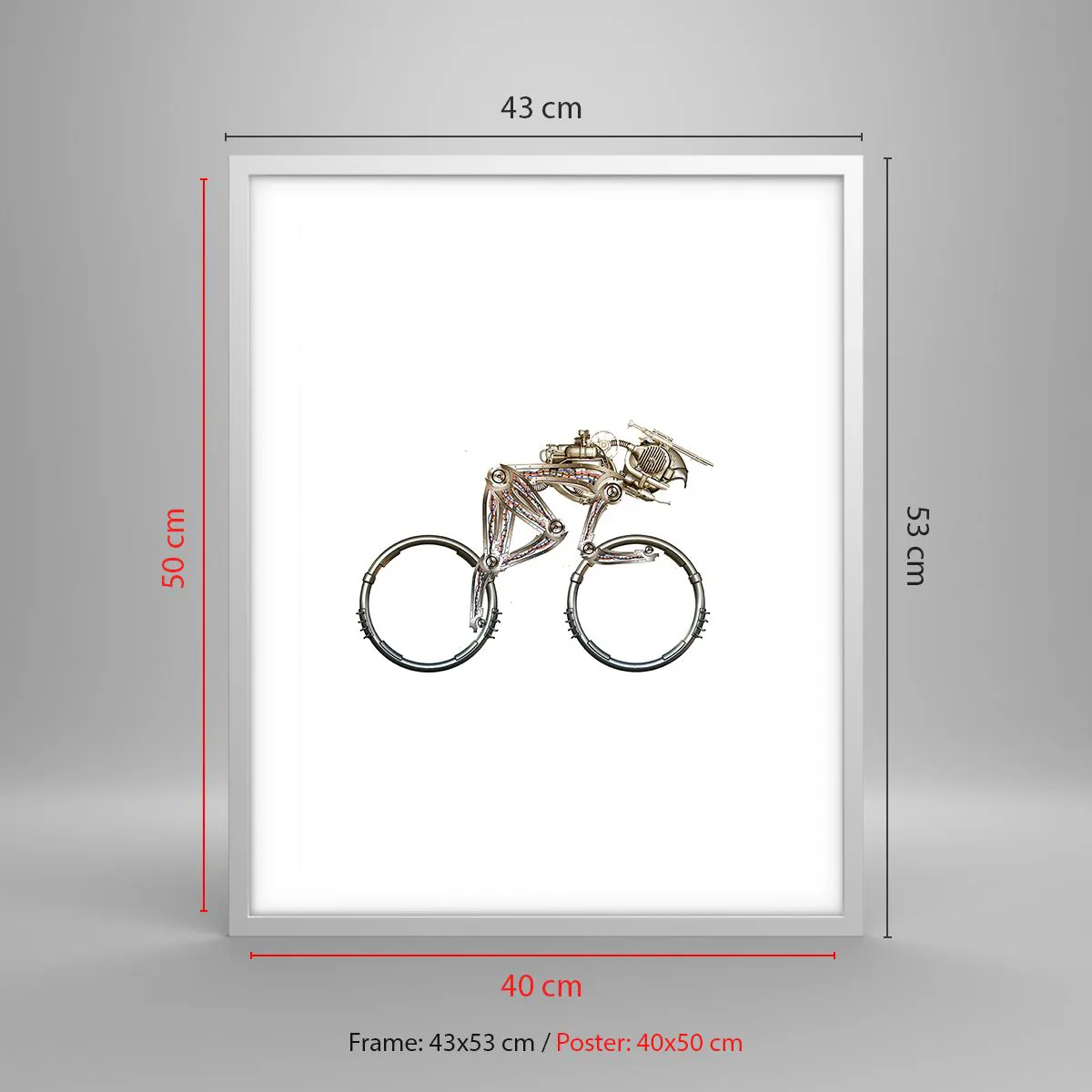 Affisch i vit ram - Underbar maskin - 40x50 cm