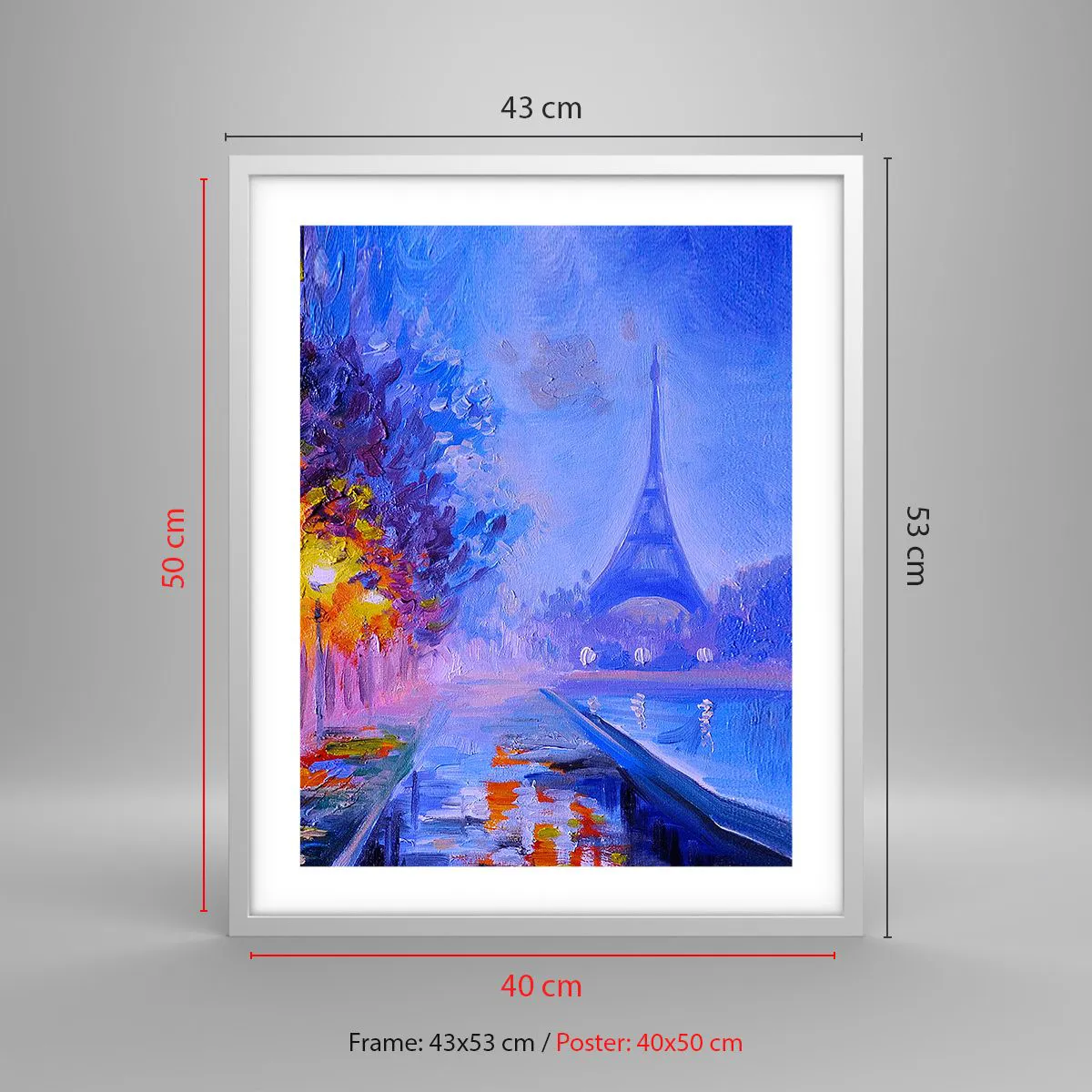 Plakat w białej ramie - Wymarzony spacer - 40x50 cm