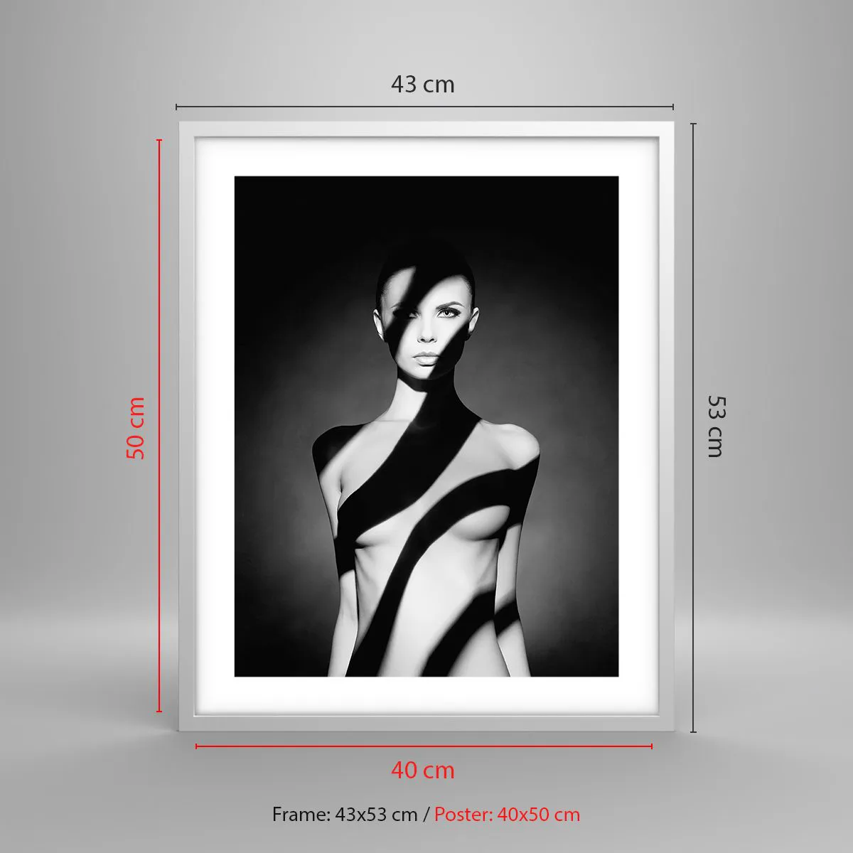 Poster in cornice bianca - Luci e ombre - 40x50 cm