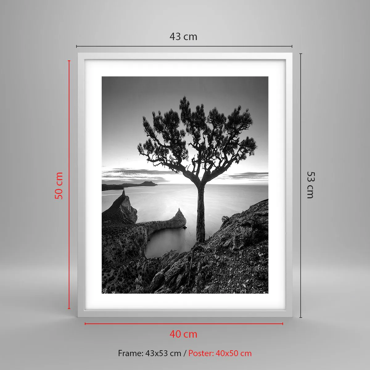 Poszter fekete keretben - Béke a horizontig - 40x50 cm