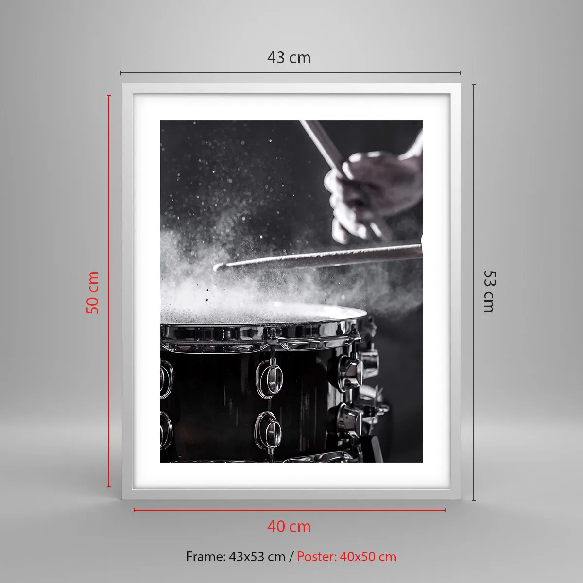 Poster in white frmae - Pulse of Music - 40x50 cm