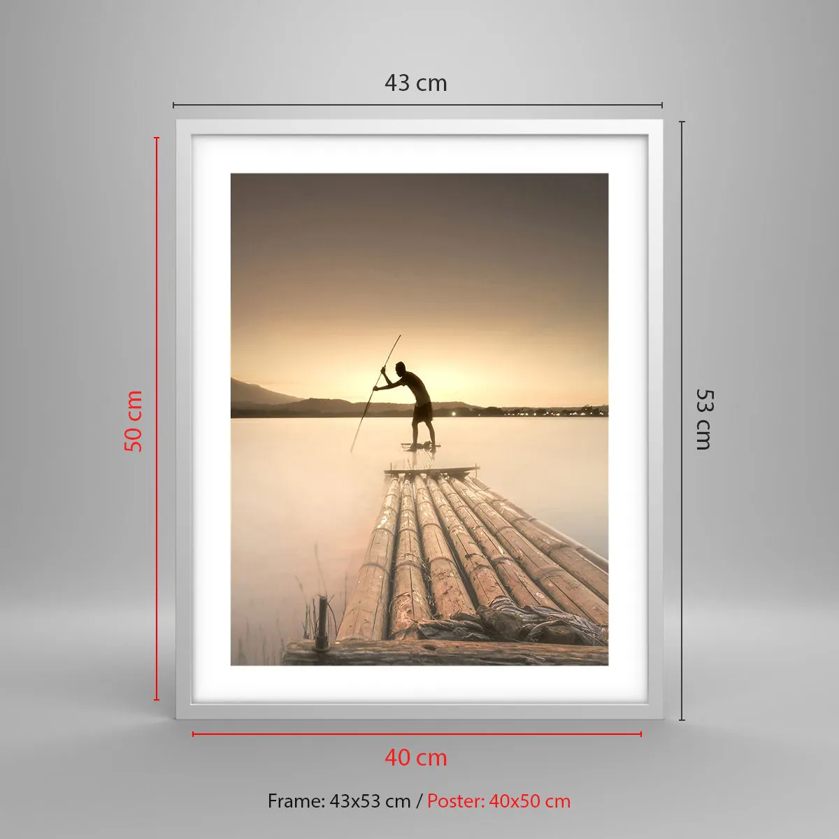 Affiche dans un cadre blanc - Poster - Avant la fin du jour - 40x50 cm