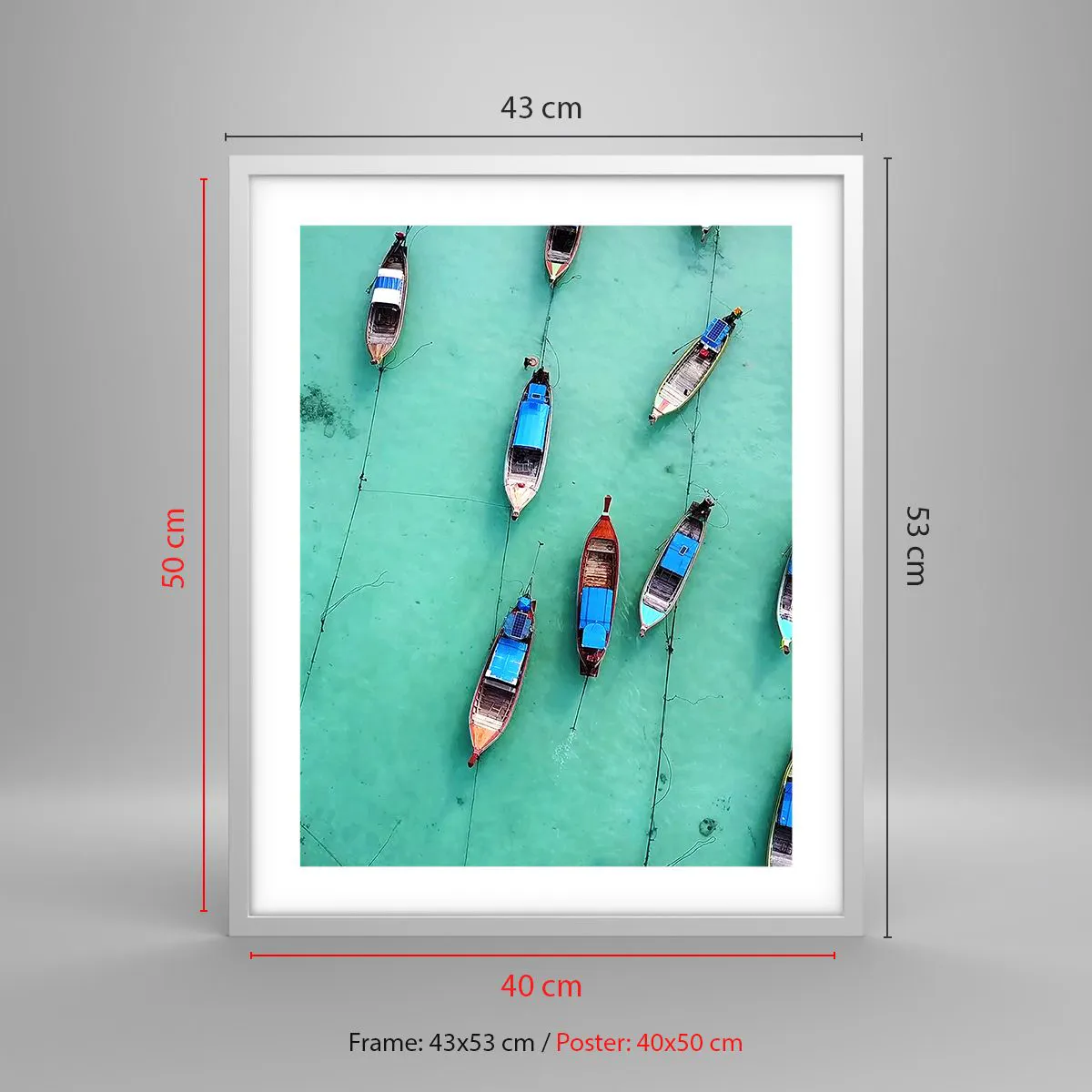 Affiche dans un cadre blanc - Poster - Dans une attente jouyeuse - 40x50 cm