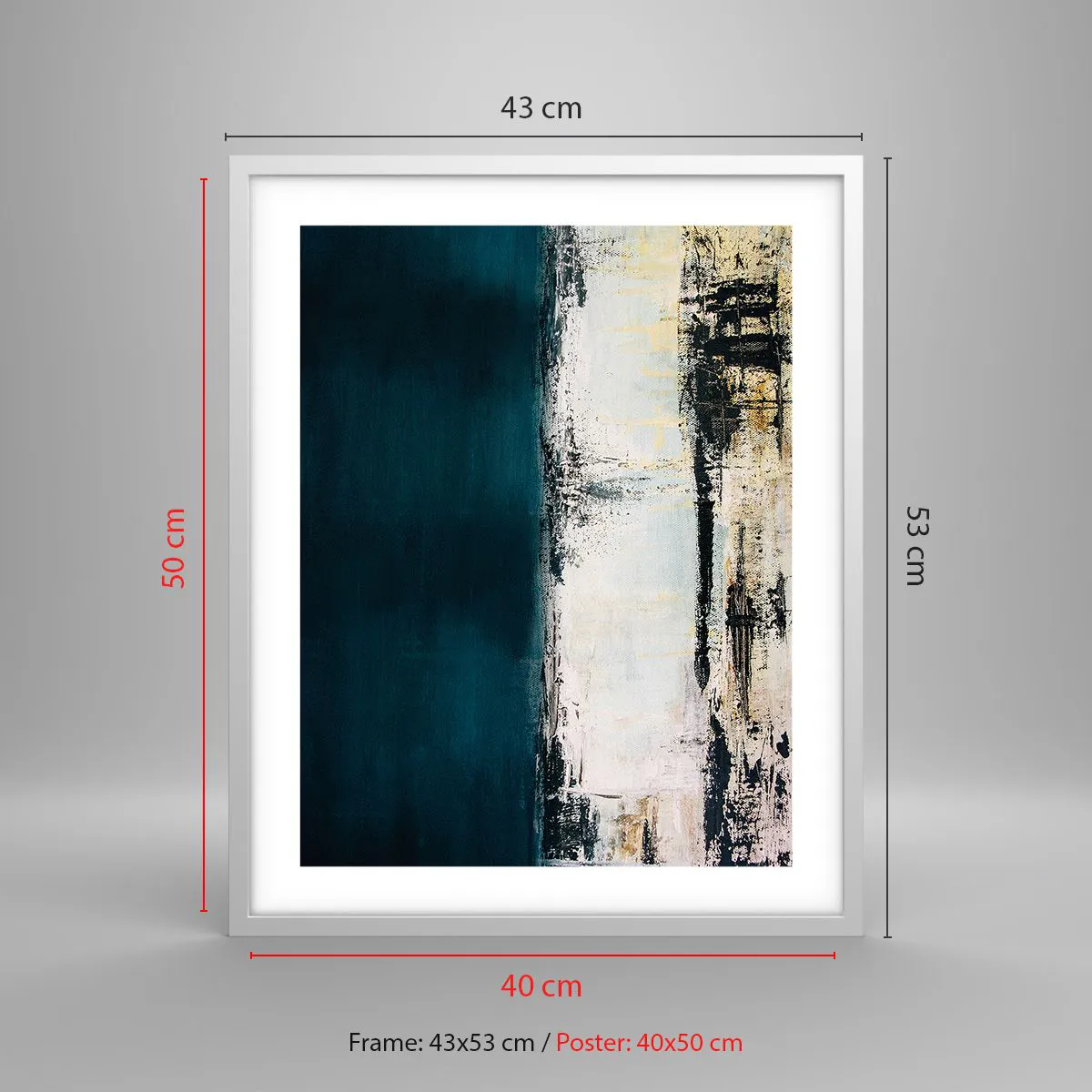 Affiche dans un cadre blanc - Poster - Composition horizontale - 40x50 cm