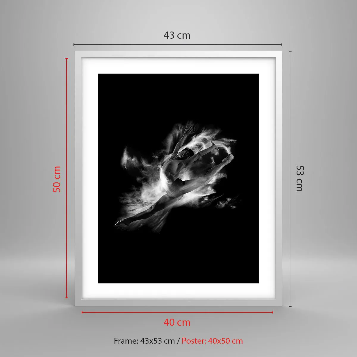 Poster in een witte lijst - Vast tijdens de vlucht - 40x50 cm