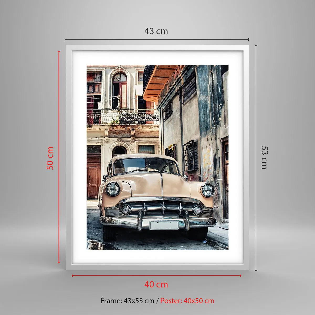 Poster in een witte lijst - De siësta in Havana - 40x50 cm