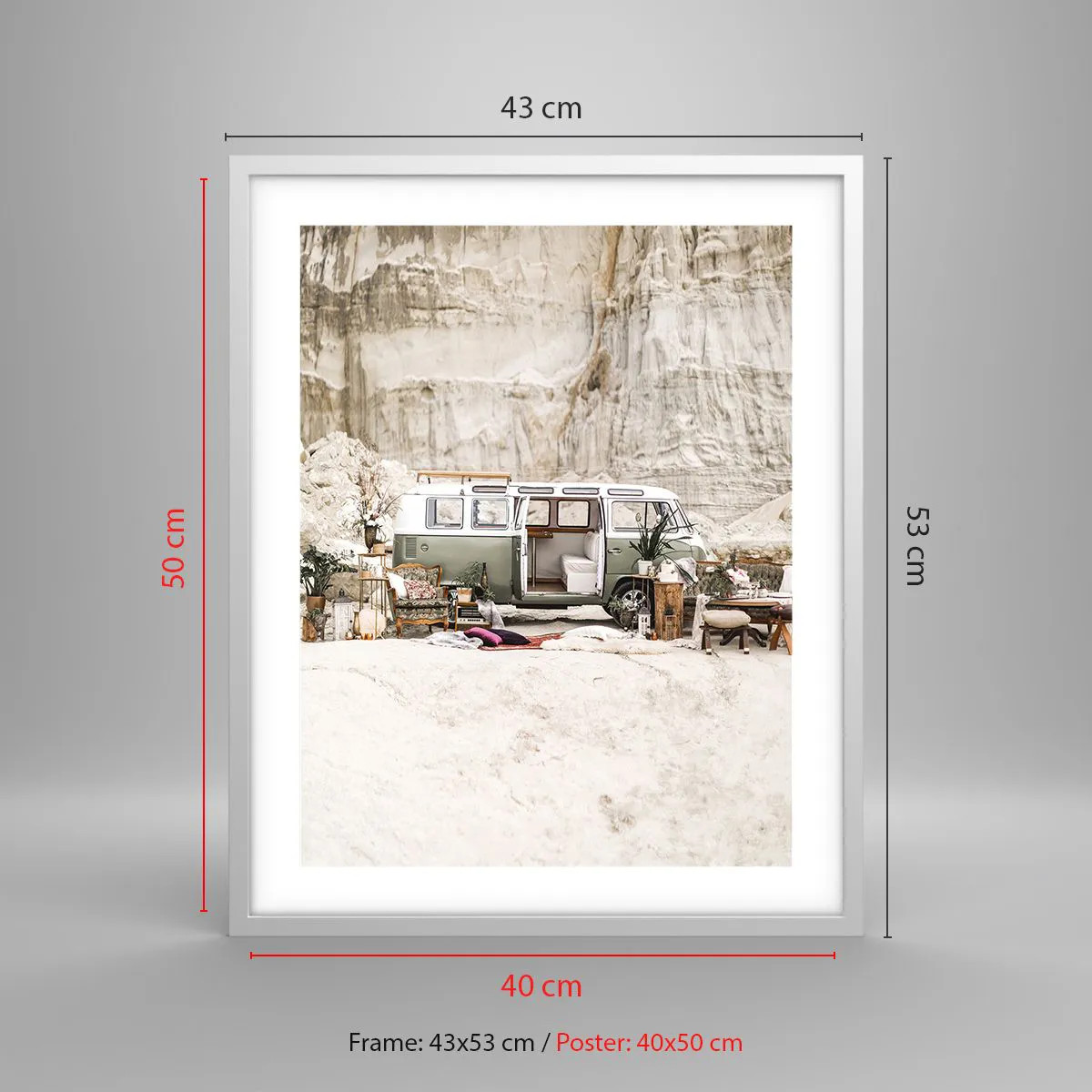 Poster in cornice bianca - è tempo di viaggiare - 40x50 cm