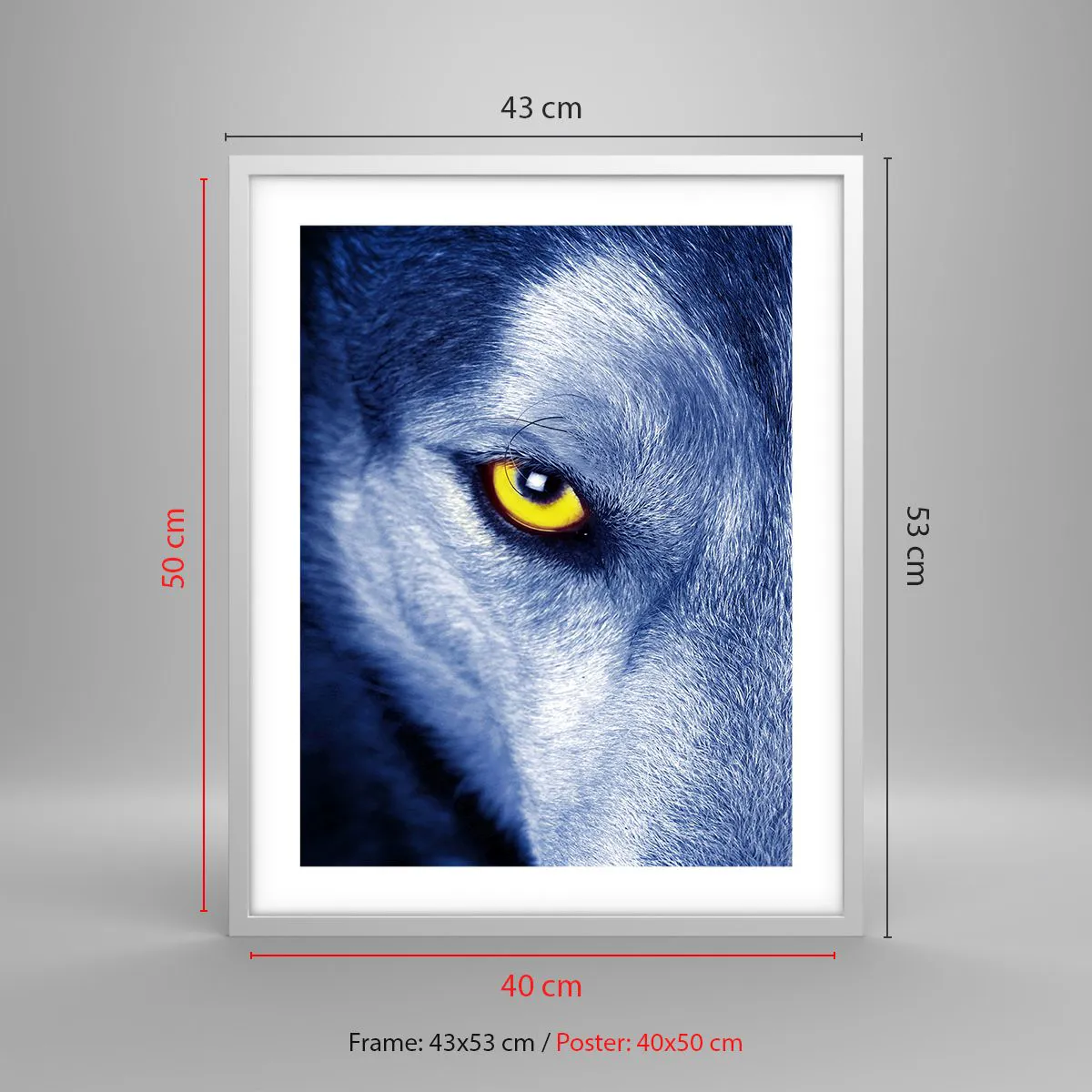 Affiche dans un cadre blanc - Poster - Regars hypnotique - 40x50 cm