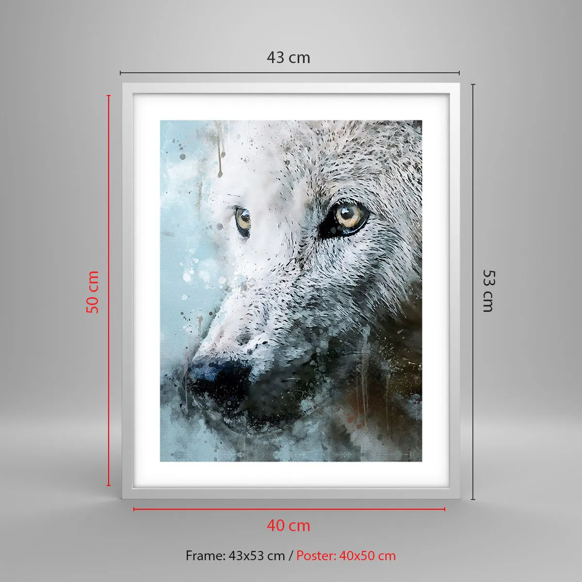 Poster in einem weißen Rahmen - Lerne die Wolfsseele kennen - 40x50 cm