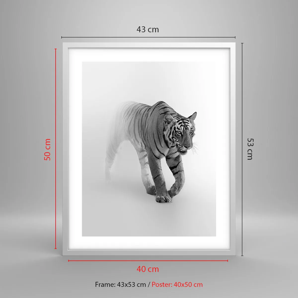 Affisch i vit ram - Gömd i dimman - 40x50 cm