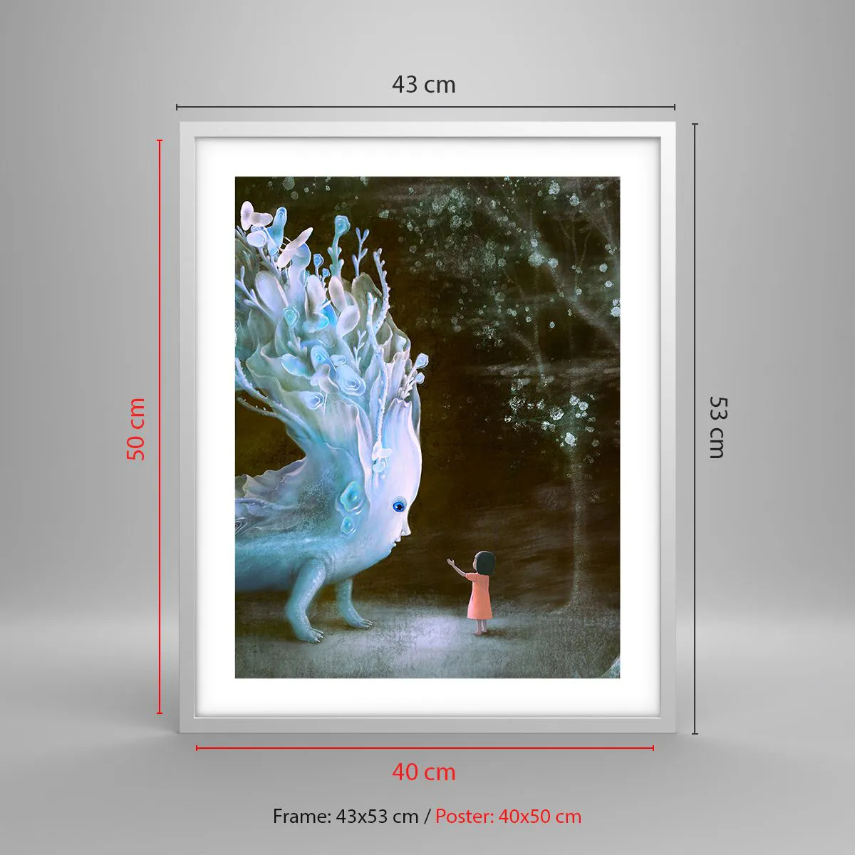 Poster in white frmae - Fantastic Encounter - 40x50 cm