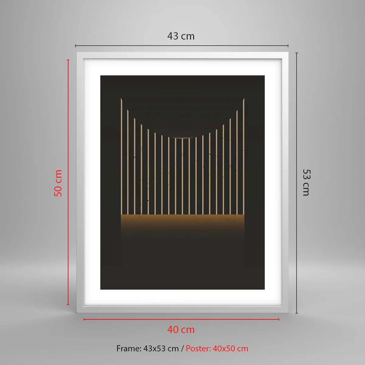 Poster în ramă albă - Explorați întunericul - 40x50 cm