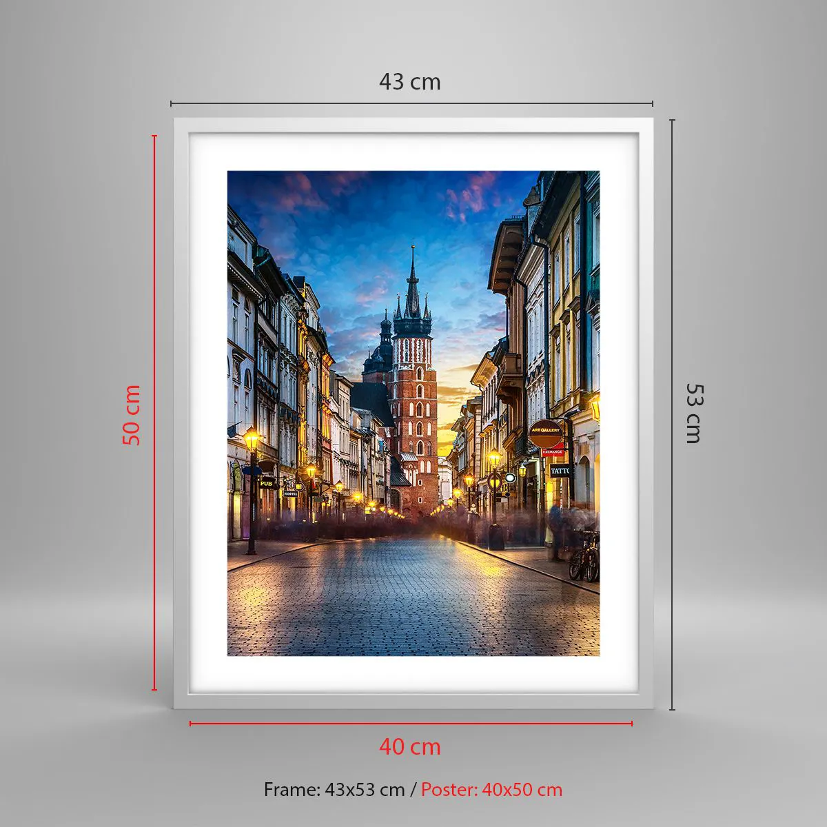 Poster in einem weißen Rahmen - Krakauer Charme - 40x50 cm