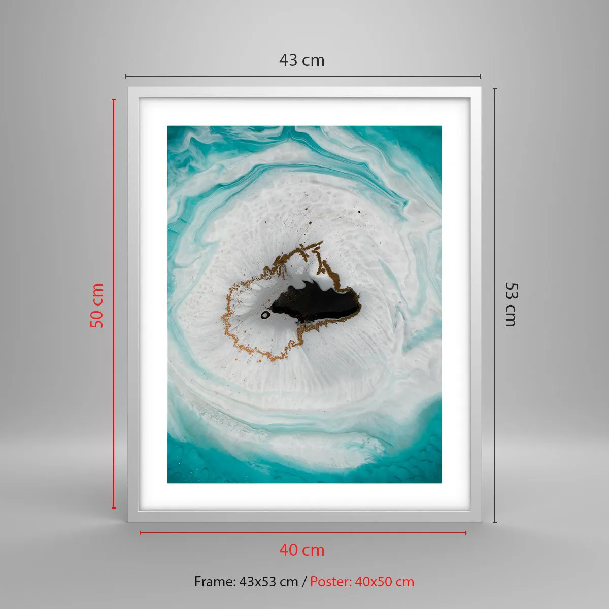 Plagát v bielom ráme - Preniknúť dovnútra - 40x50 cm