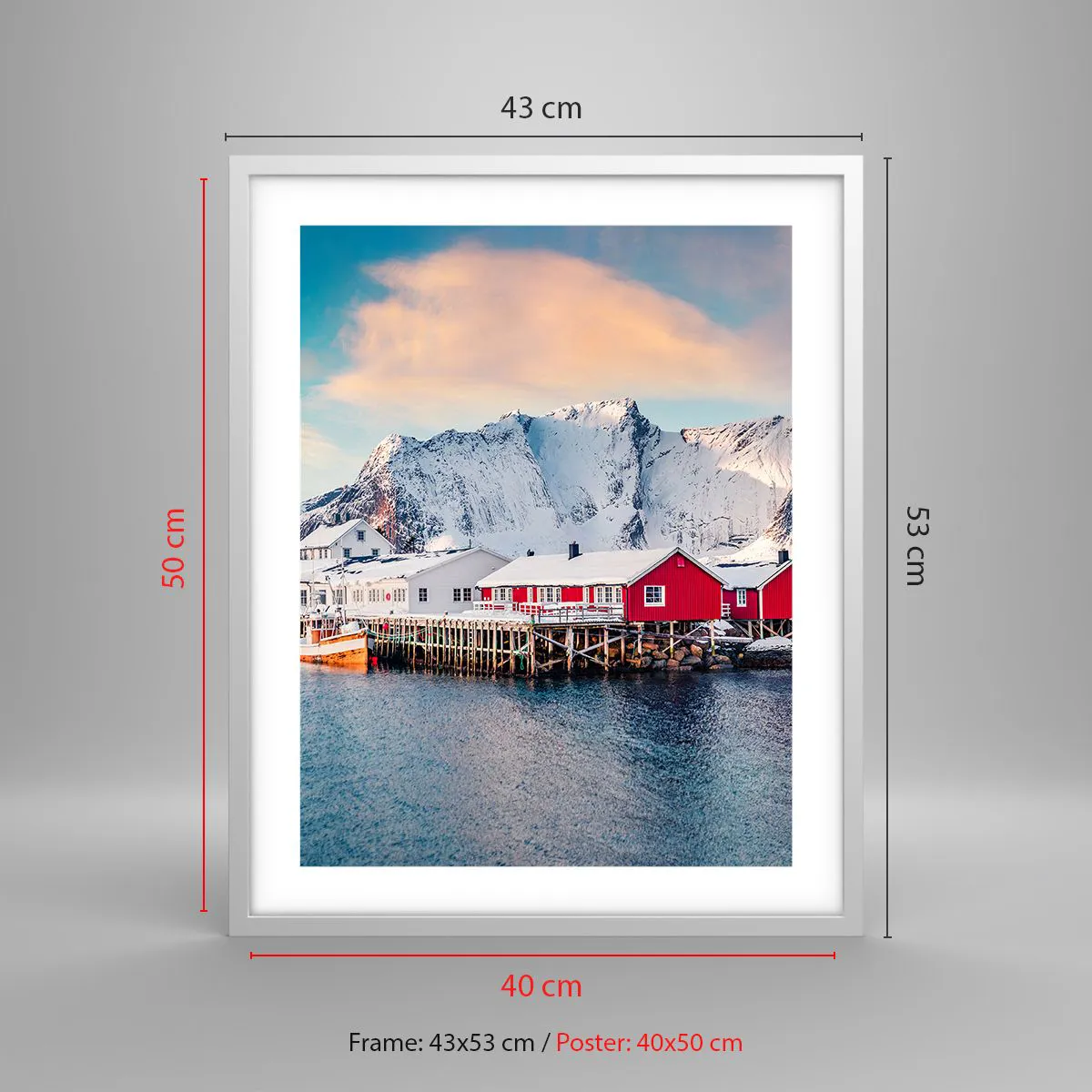 Affiche dans un cadre blanc - Poster - Retraite dans le nord - 40x50 cm