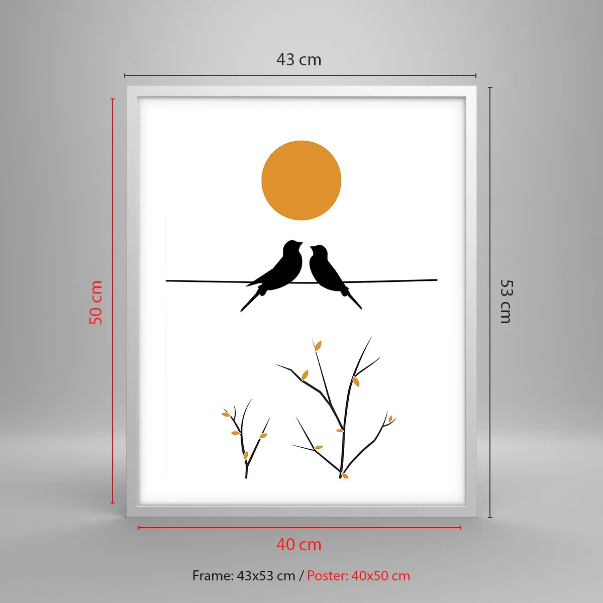 Plakat w białej ramie - Słowiczy wieczór - 40x50 cm