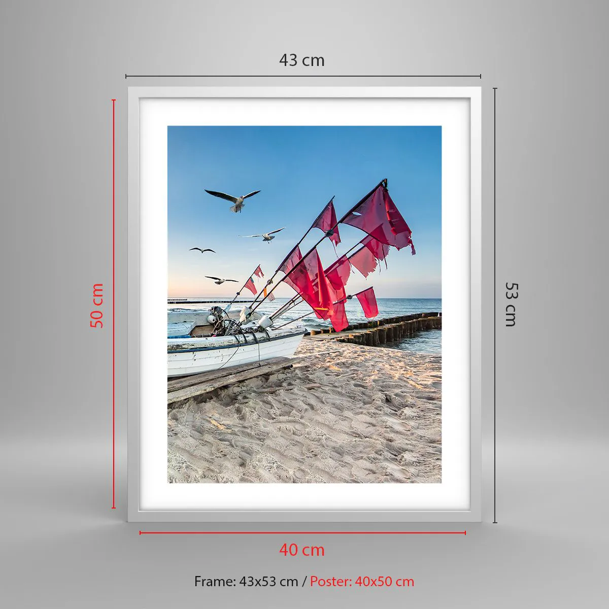 Affiche dans un cadre blanc - Poster - Repos mérité - 40x50 cm