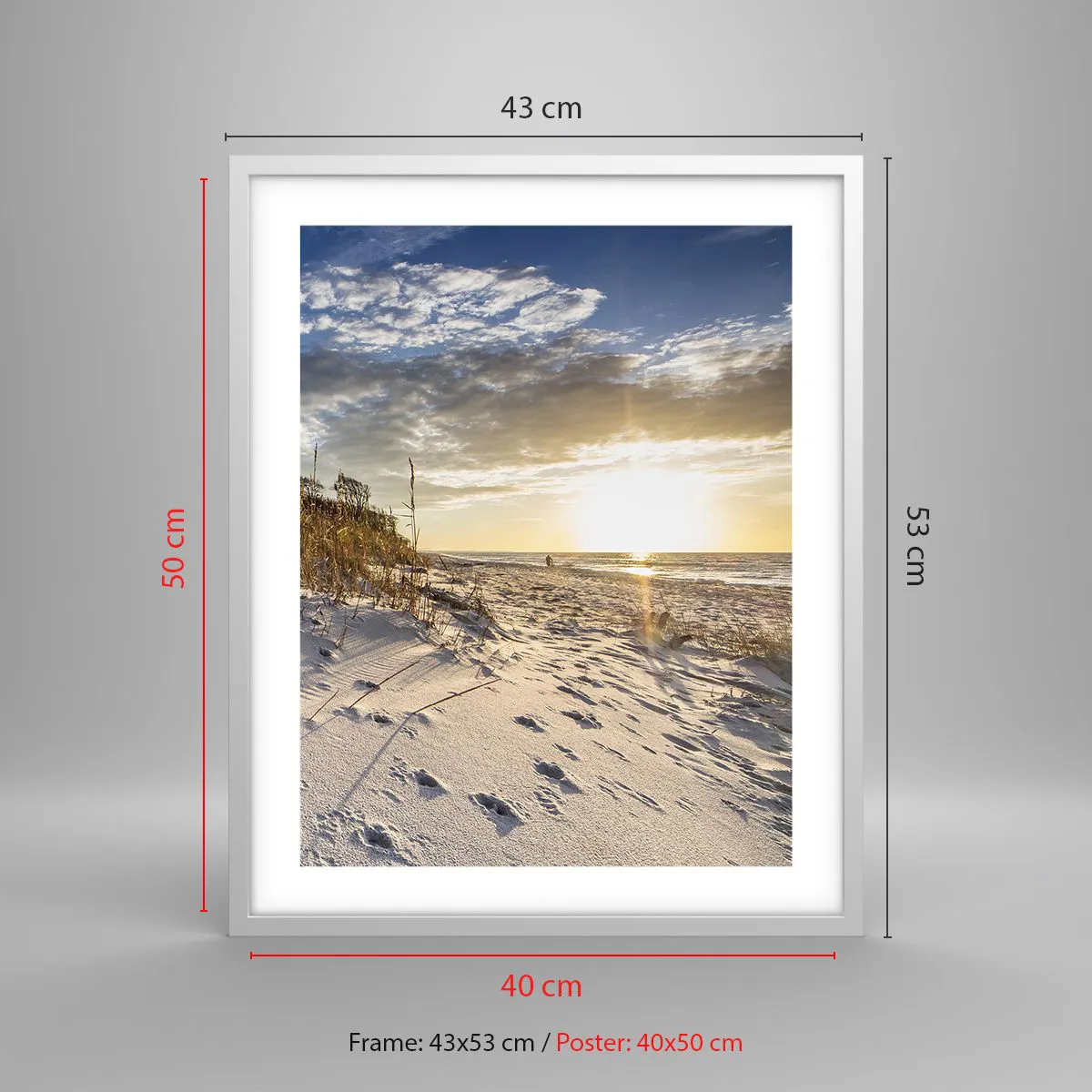 Poster in einem weißen Rahmen - Einladung zu einem Spaziergang - 40x50 cm