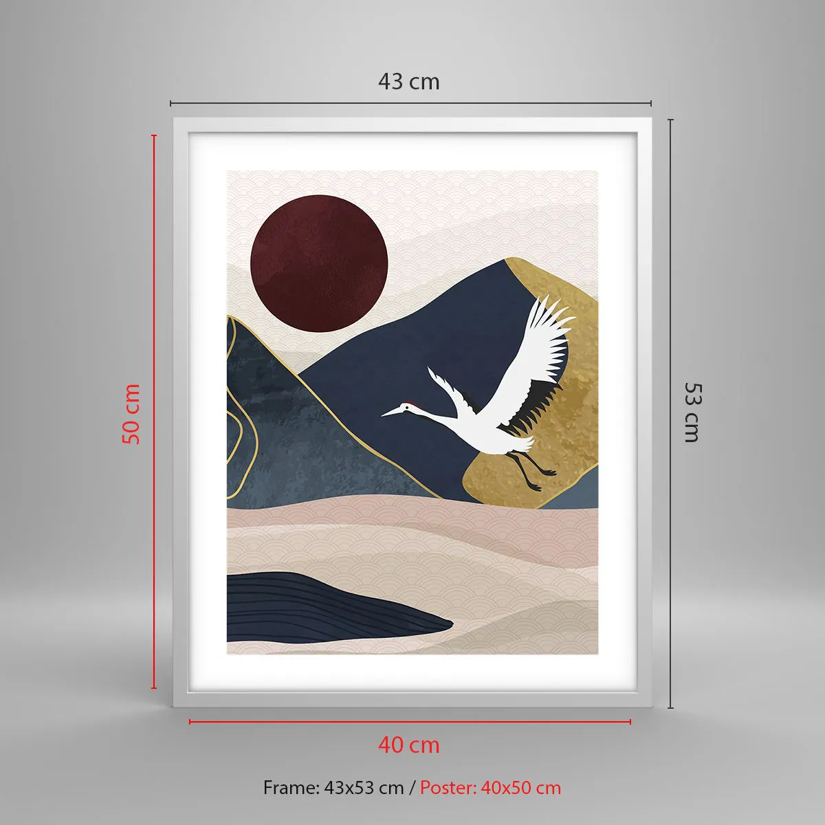 Affiche dans un cadre blanc - Poster - Encore une fois, la journée s'est ÉCOULÉE - 40x50 cm