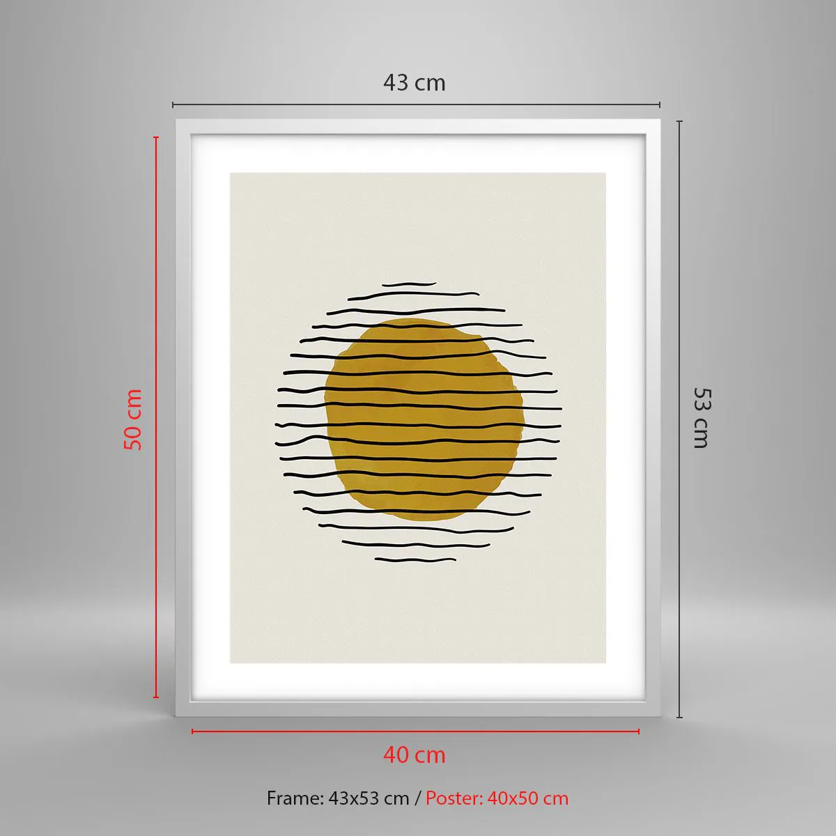 Pôster em moldura branca - Abstração a tremer com o calor - 40x50 cm