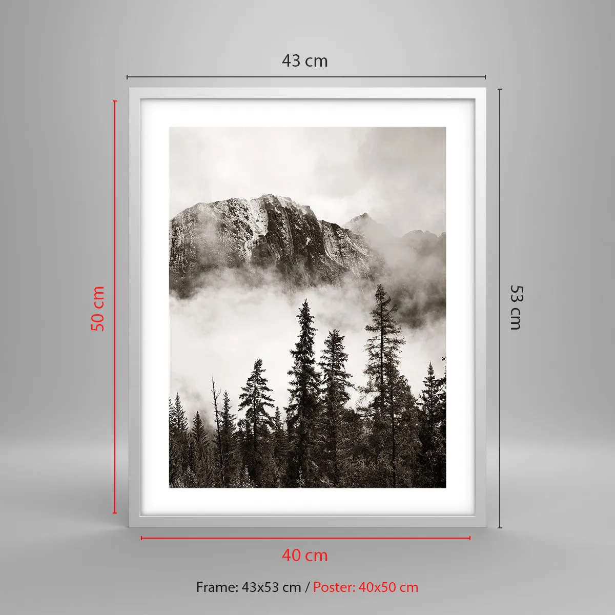 Affiche dans un cadre blanc - Poster - Seigneur de granite - 40x50 cm