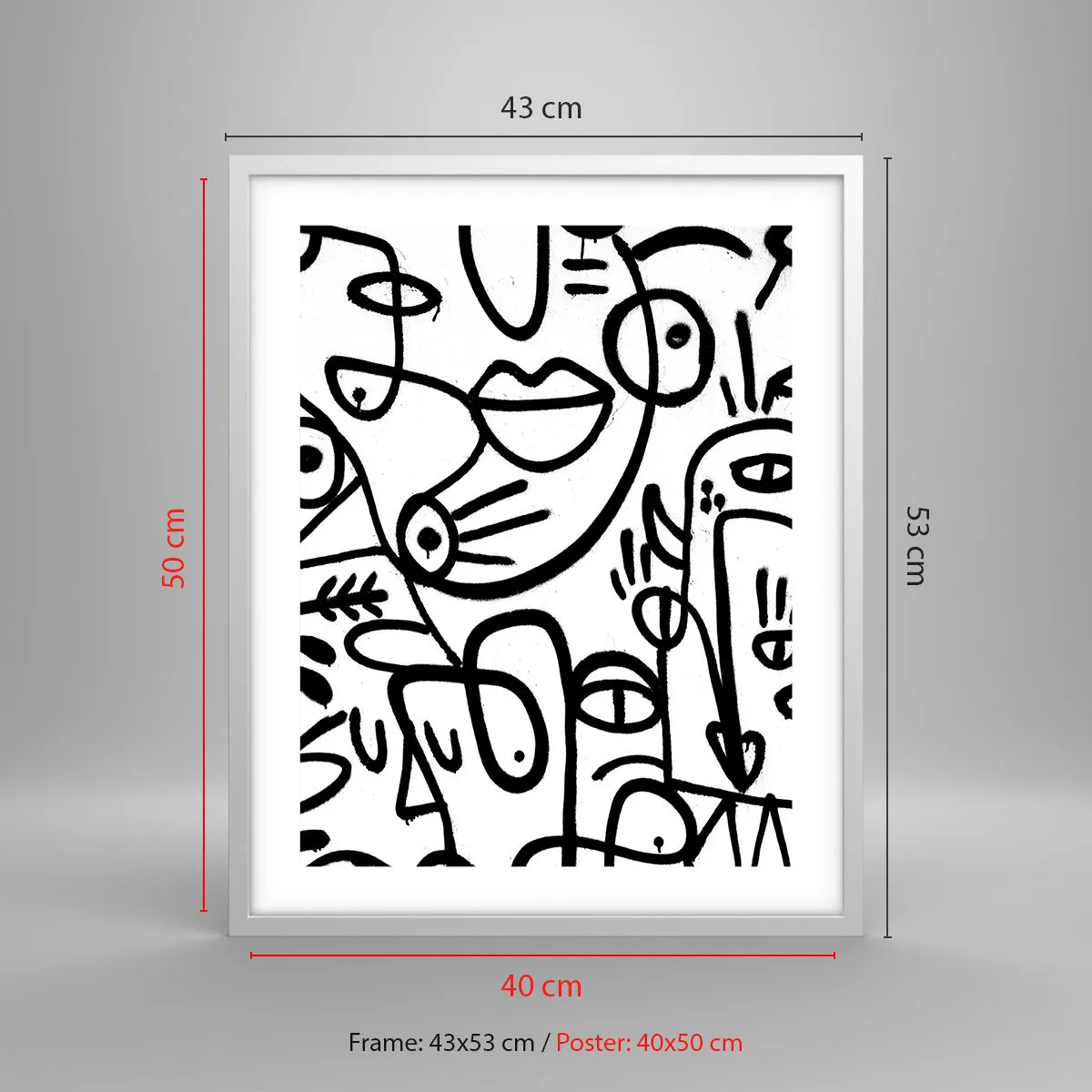 Affiche dans un cadre blanc - Poster - Visages et mirages - 40x50 cm