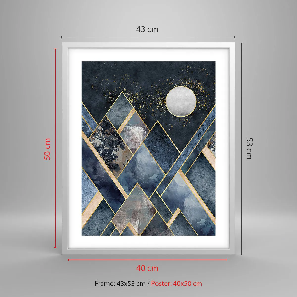 Poster in white frmae - Geometrical Landscape - 40x50 cm