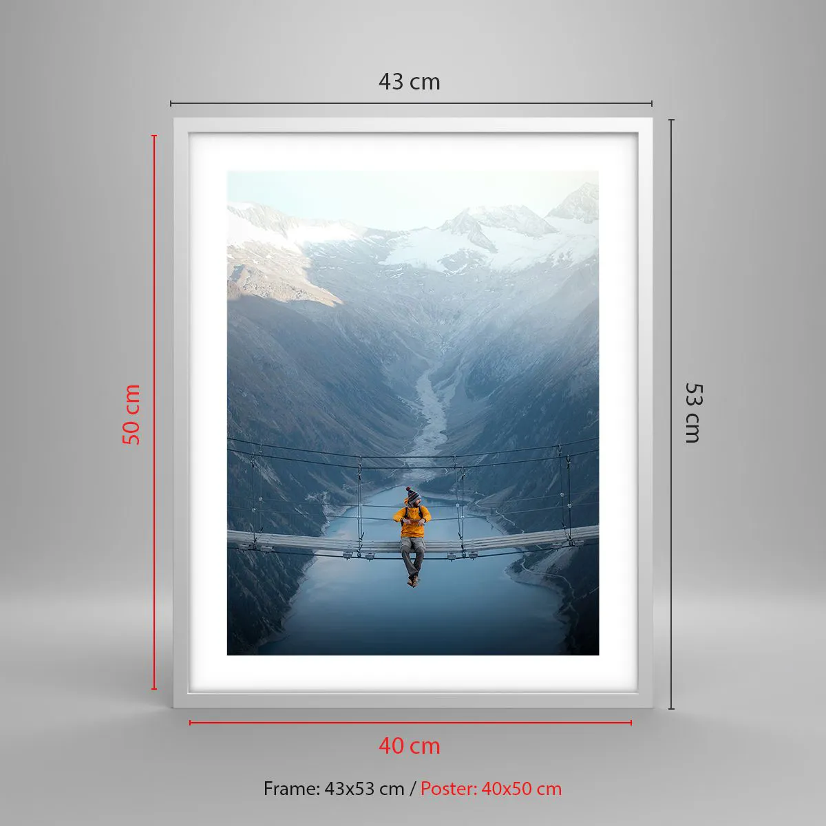 Poster in einem weißen Rahmen - Entzückt in der Schwebe - 40x50 cm