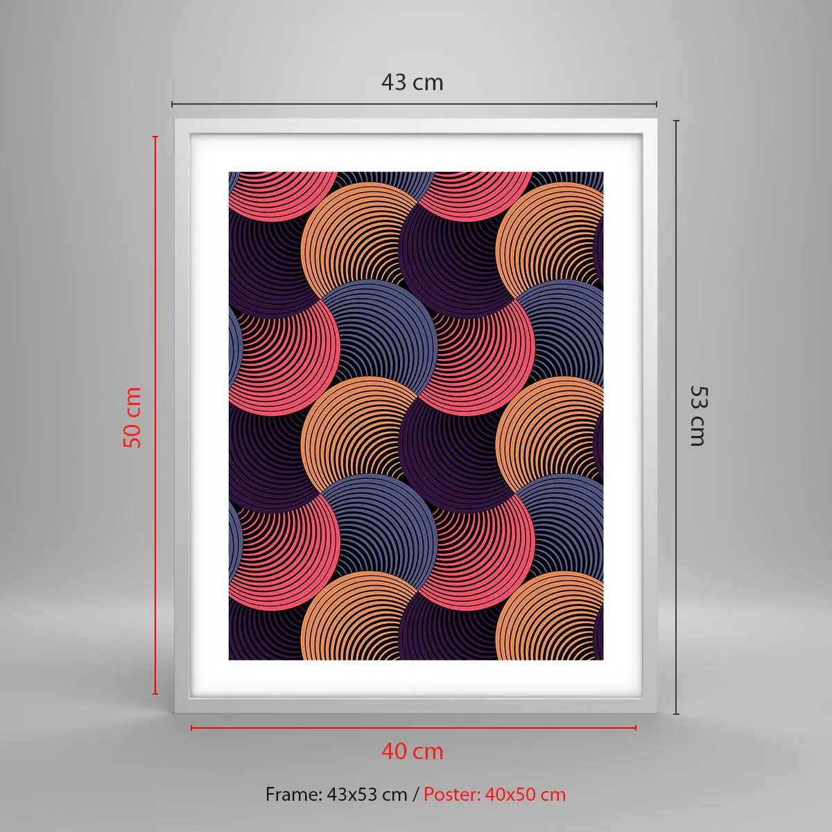 Poszter fekete keretben - Körkörös ritmusban - 40x50 cm