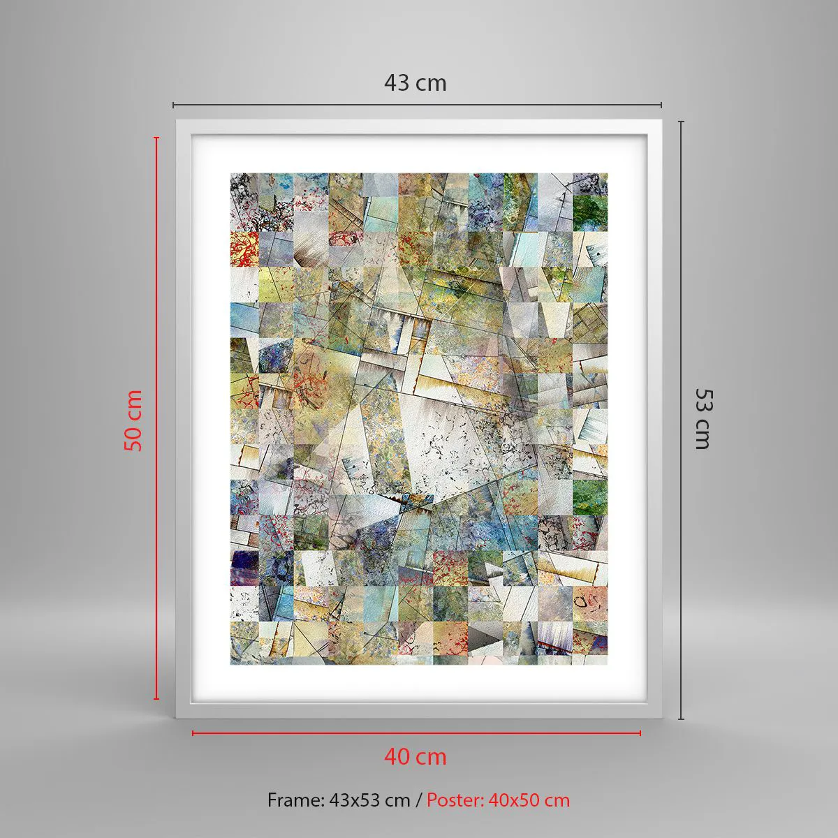 Poszter fekete keretben - Geometrikus átrendeződés - 40x50 cm