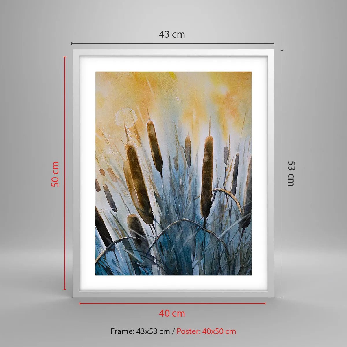 Plagát v bielom ráme - Chlad vody, žiara slnka - 40x50 cm