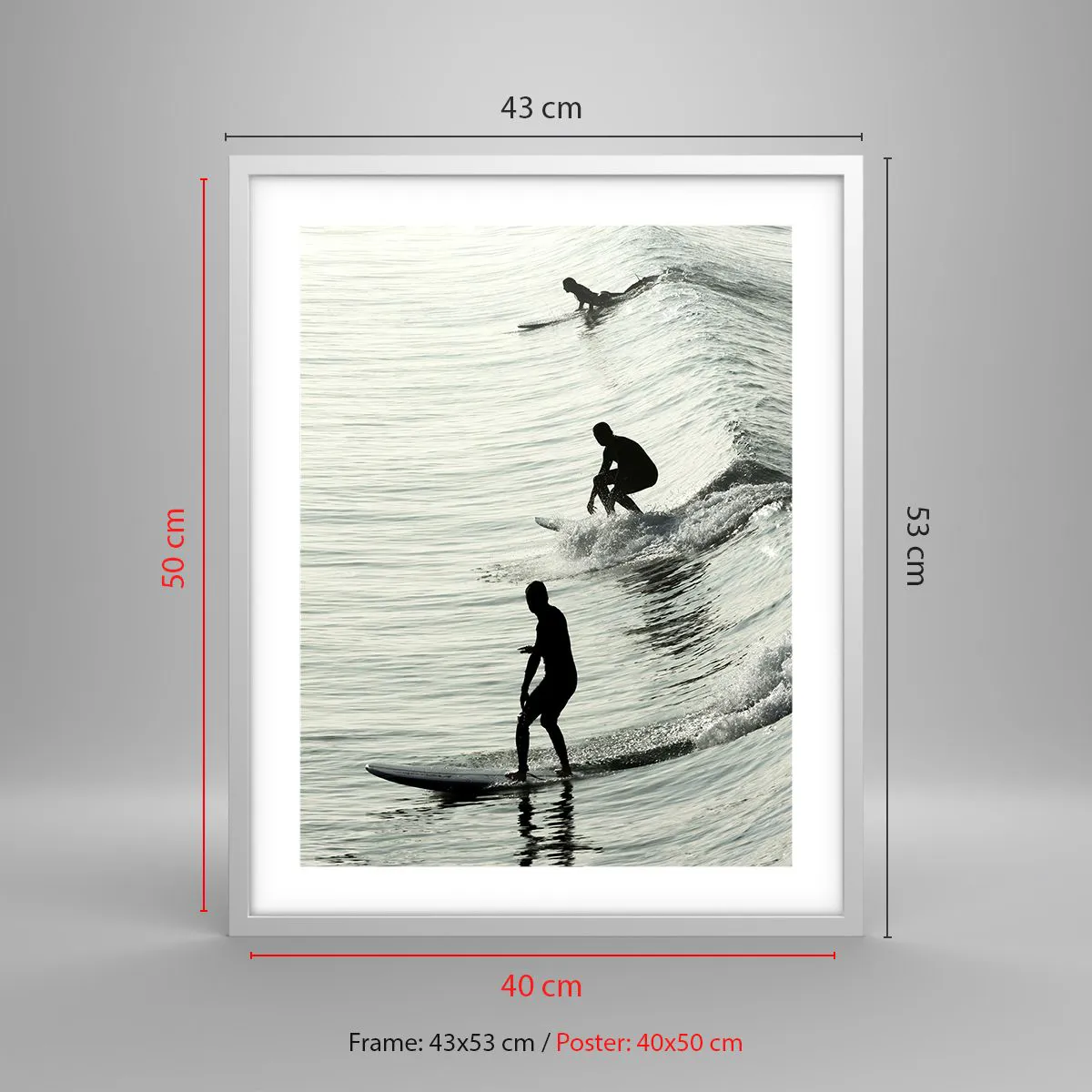 Plagát v bielom ráme - Vlne v ústrety - 40x50 cm