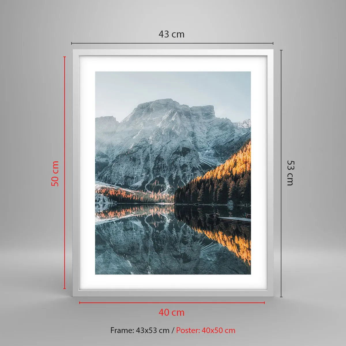 Poster in einem weißen Rahmen - Spiegellandschaft - 40x50 cm