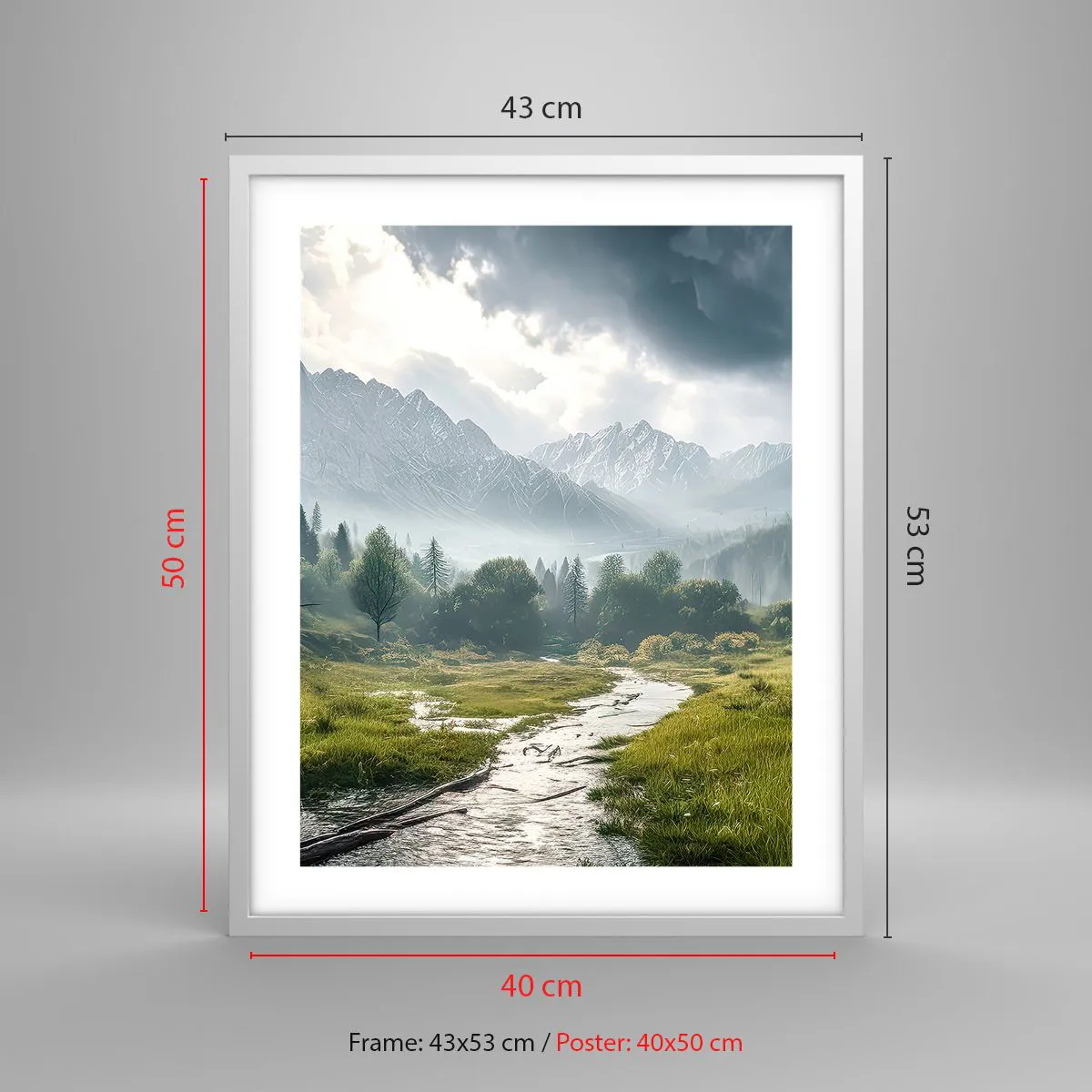 Plakat w białej ramie - Tam i z powrotem - 40x50 cm