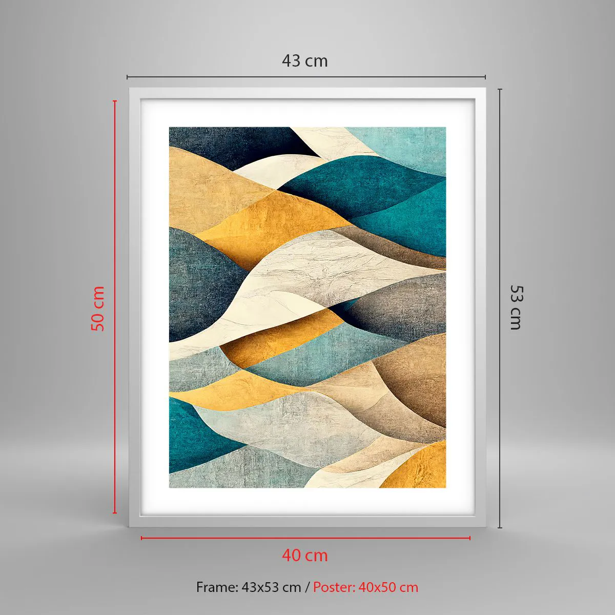 Poster in white frmae - Rhythm and Undulation - 40x50 cm