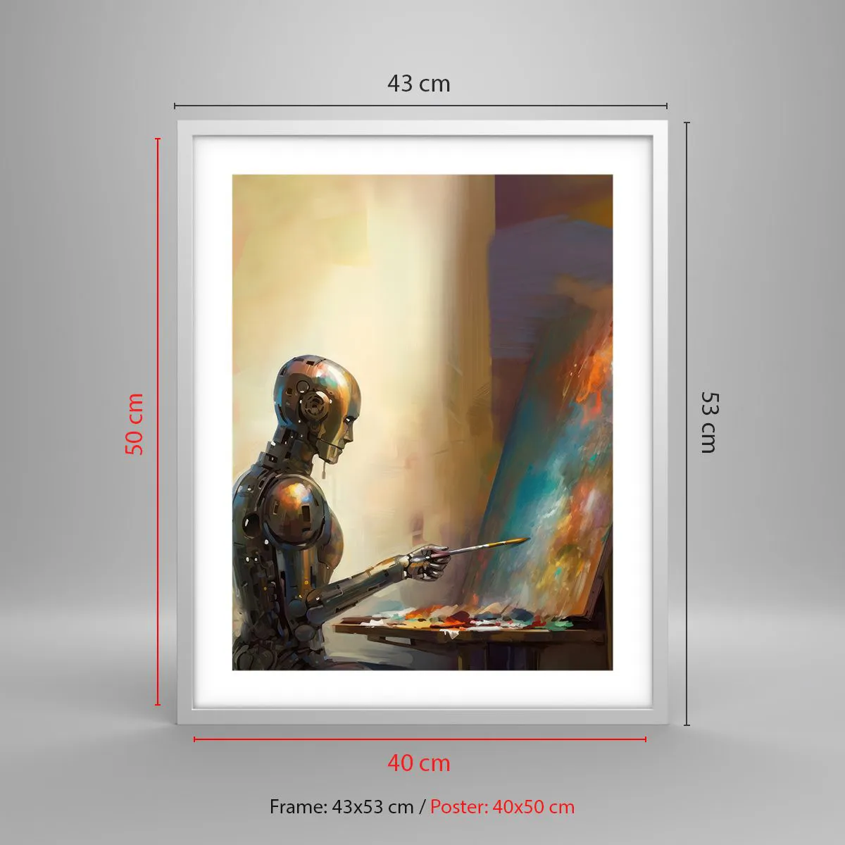 Affiche dans un cadre blanc - Poster - L'art du futur - 40x50 cm
