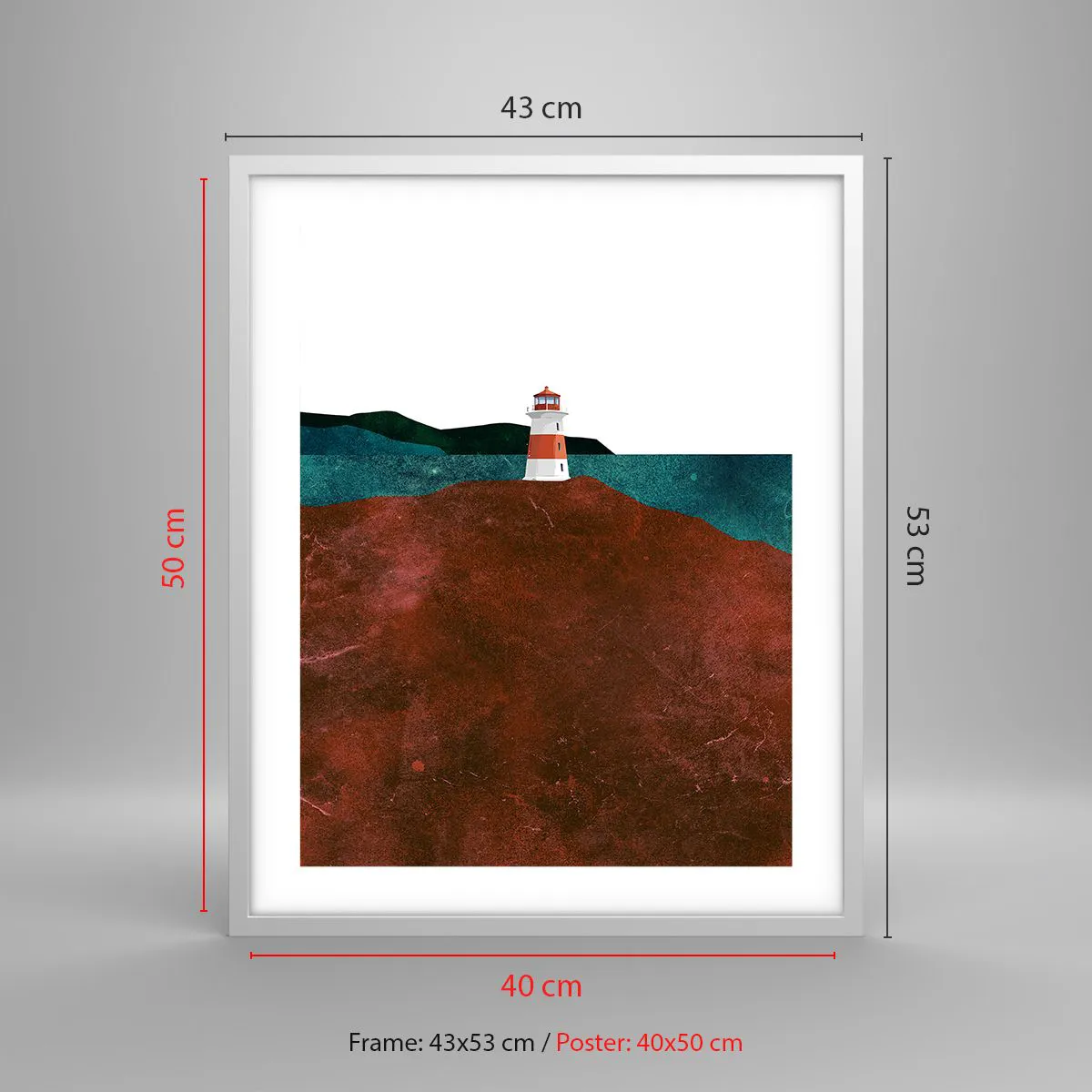 Poster in einem weißen Rahmen - Aufs Meer starren - 40x50 cm