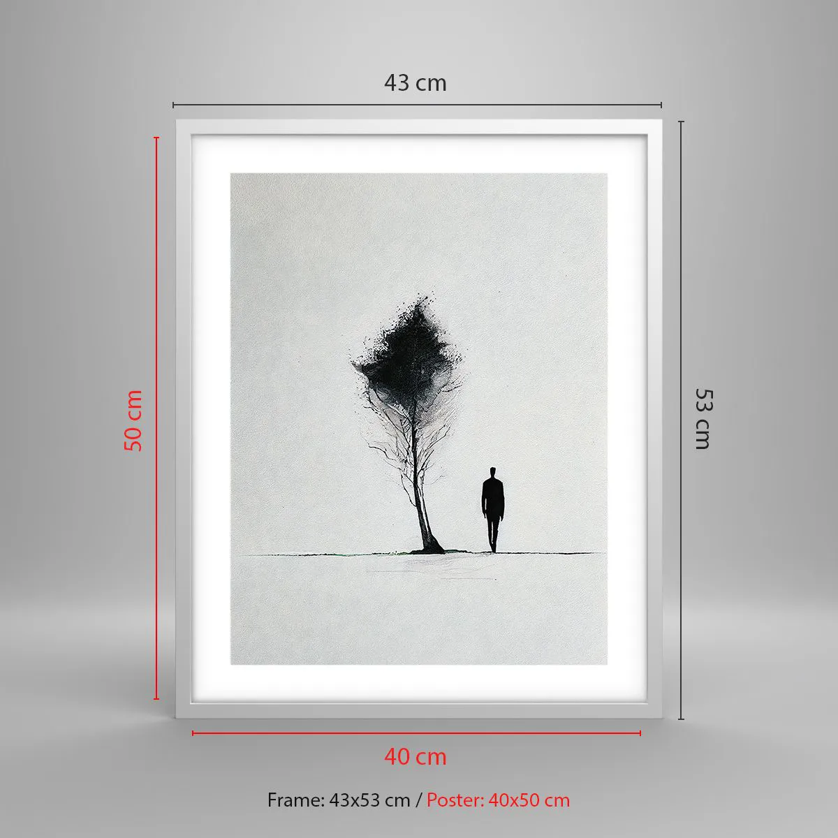 Affiche dans un cadre blanc - Poster - Nous errons tous - 40x50 cm