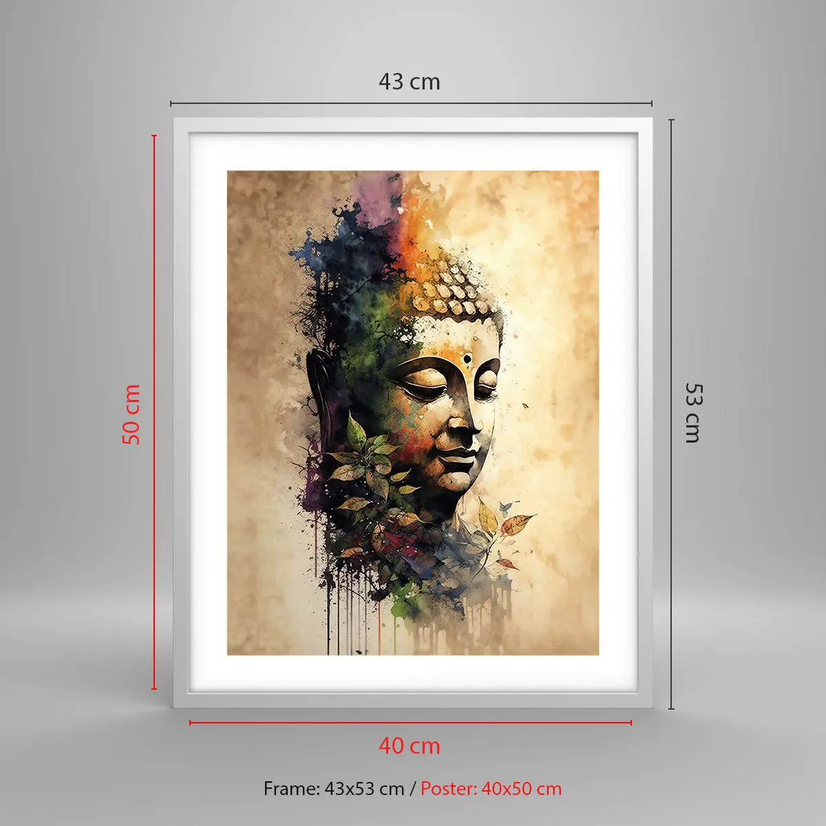 Plakat w białej ramie - Namaste! - 40x50 cm