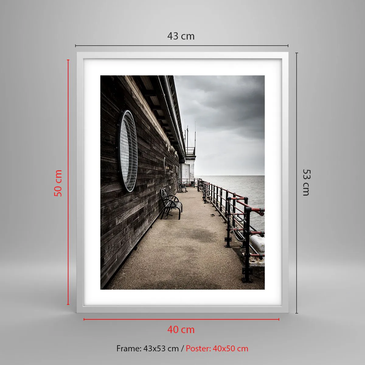 Poster in einem weißen Rahmen - Die Zeit blieb stehen - 40x50 cm