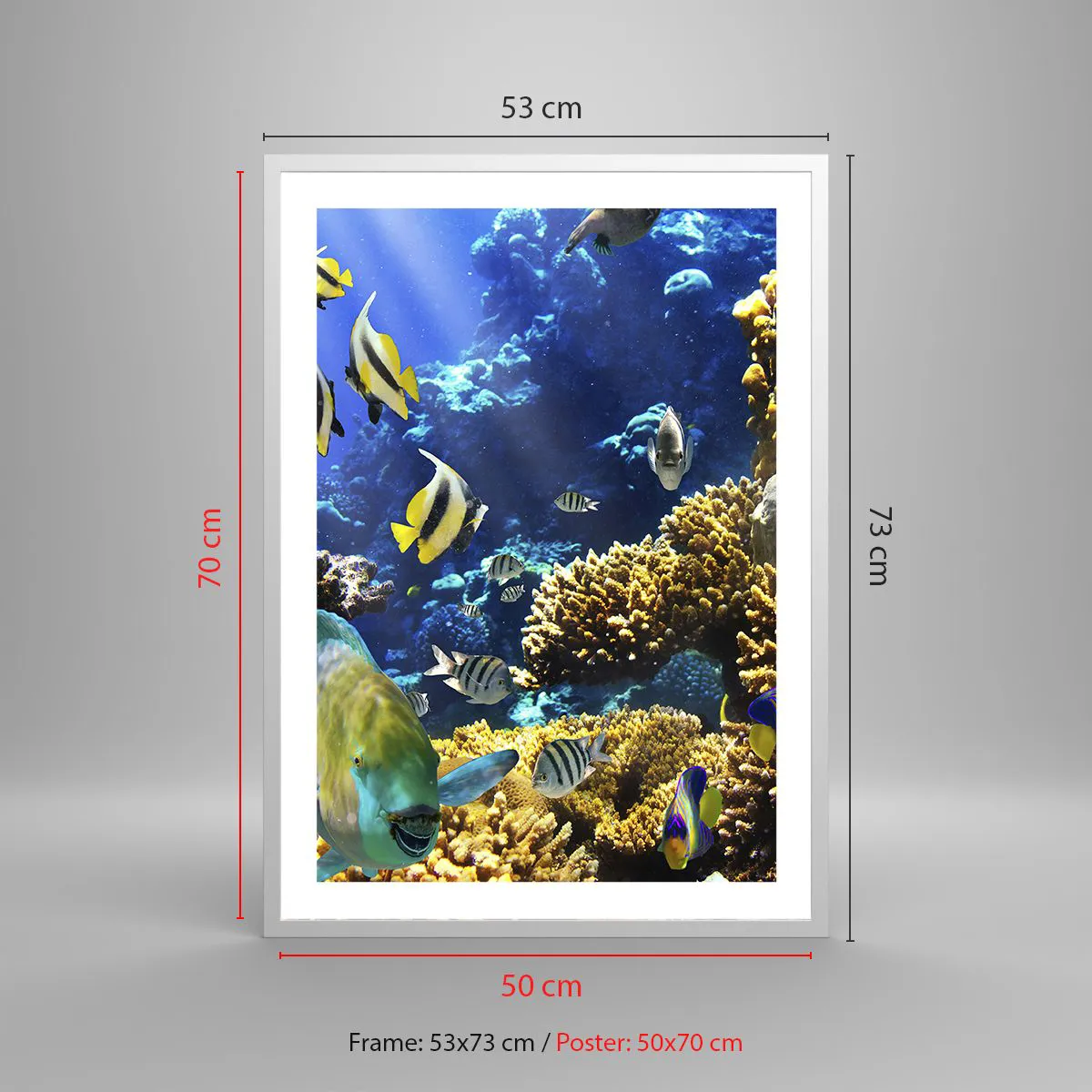 Poster in cornice bianca - Traffico intenso sulla via delle vacanze - 50x70 cm