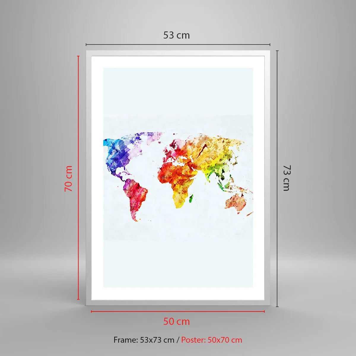 Poszter fekete keretben - A világ minden színe - 50x70 cm