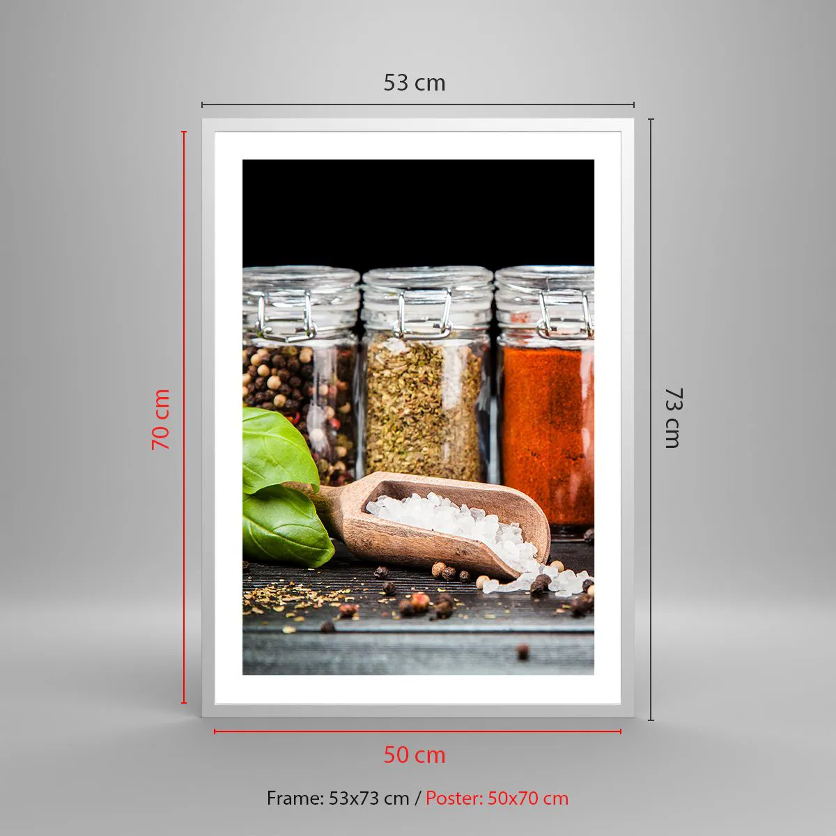 Plakát v bílém rámu - Aby měl život chuť - 50x70 cm