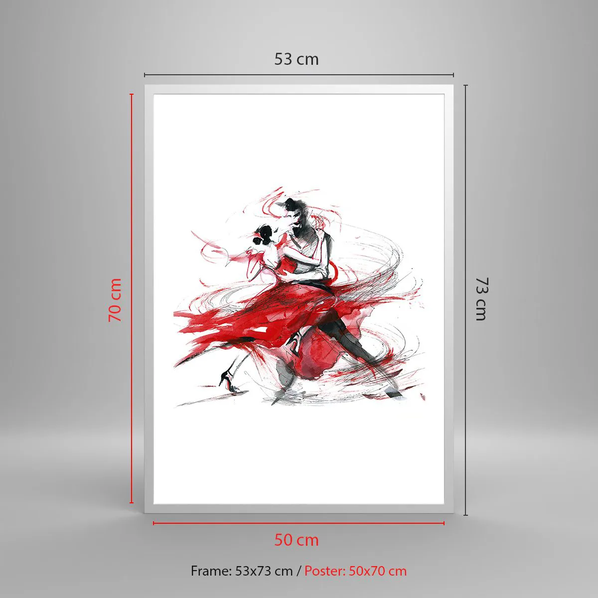 Affiche dans un cadre blanc - Poster - Tango - le rythme de la passion - 50x70 cm