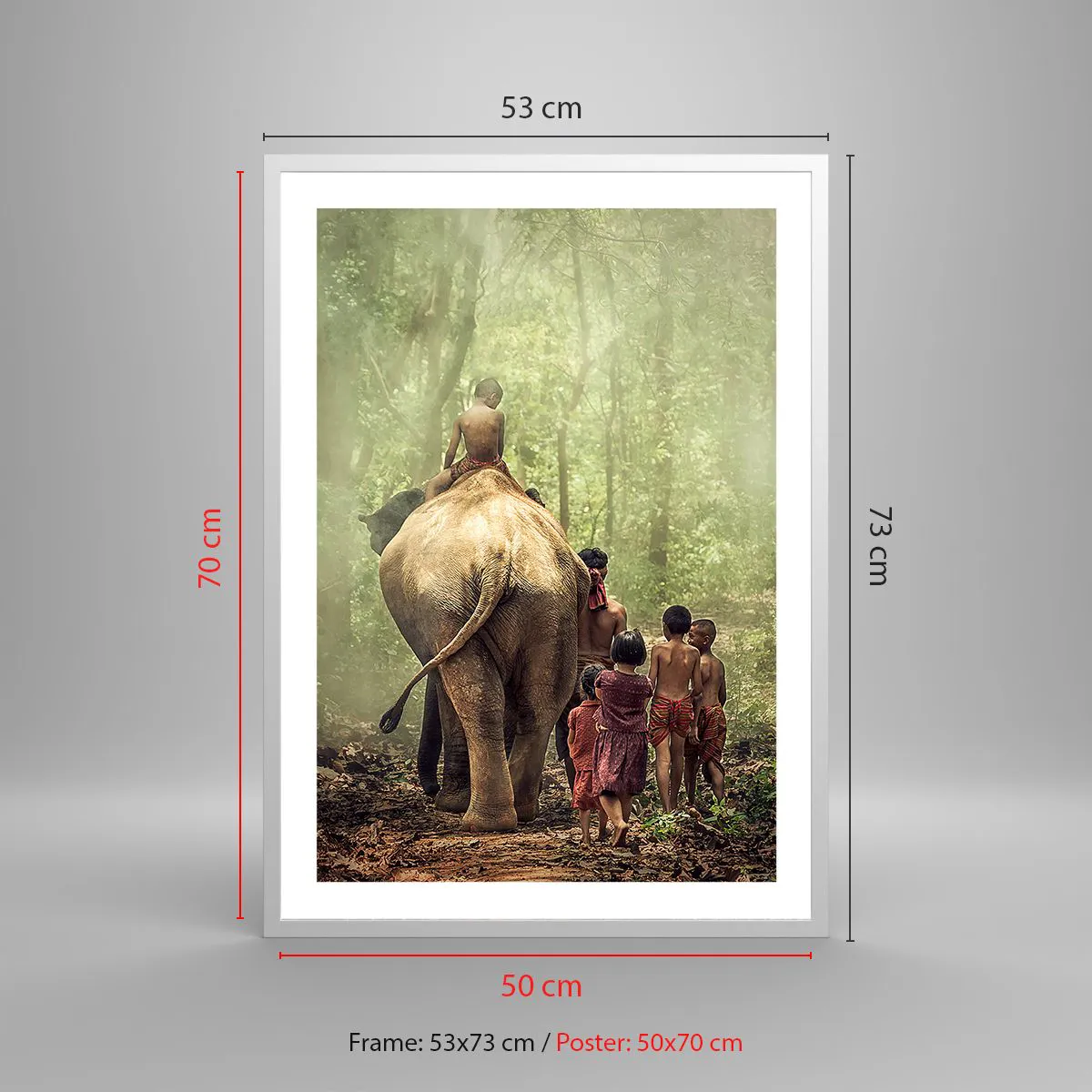 Affiche dans un cadre blanc - Poster - Nouveau livre de la jungle - 50x70 cm