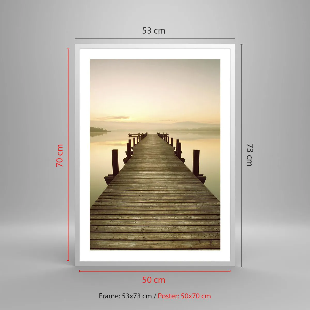 Poszter fekete keretben - Hajnal előtt, hajnal, fény - 50x70 cm