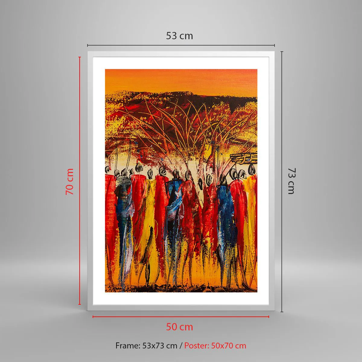 Affiche dans un cadre blanc - Poster - Là-bas, là-bas, ils vont là-bas - 50x70 cm